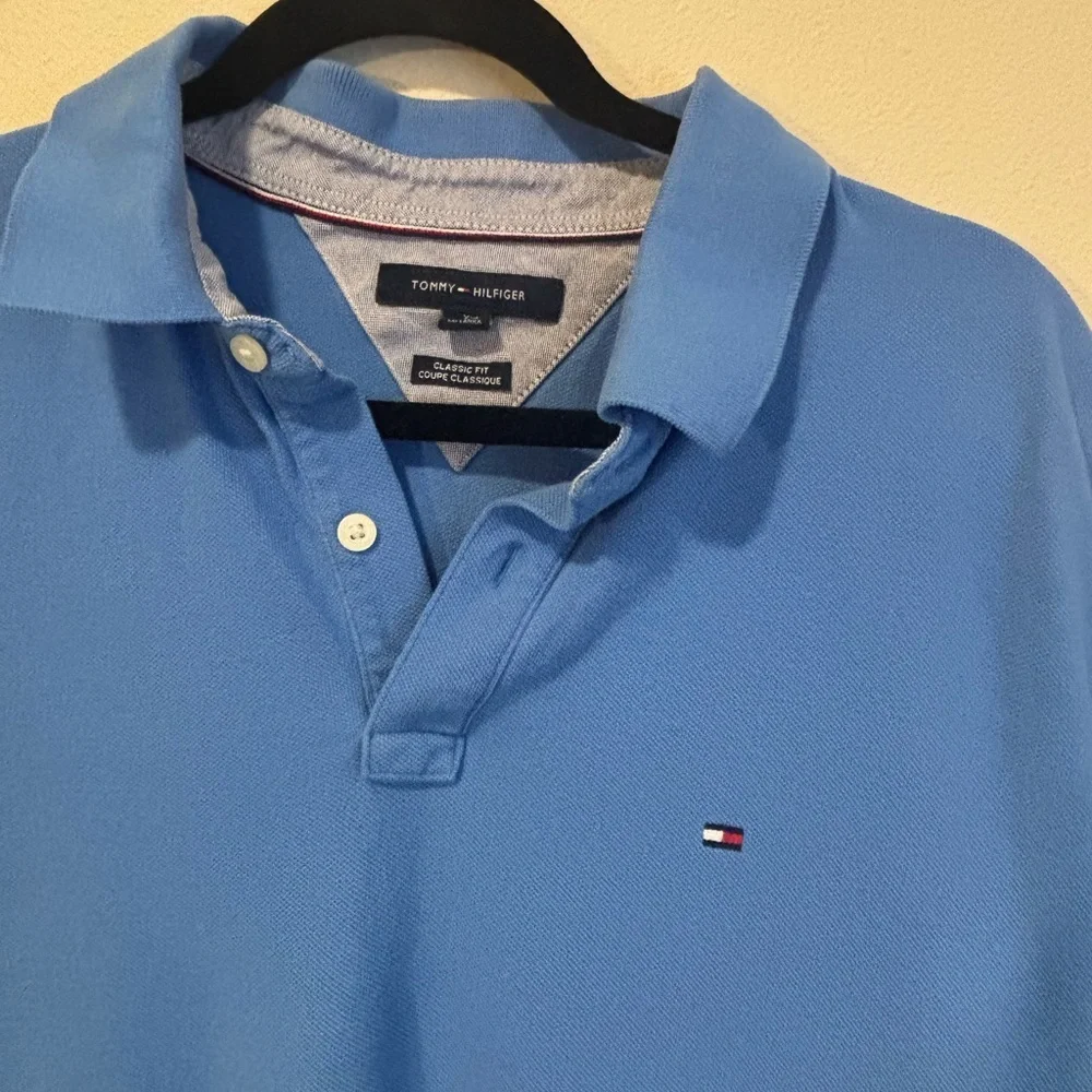 Tommy Hilfiger Mens Polo Rugby Blue Shirt XL - Picture 4 of 4
